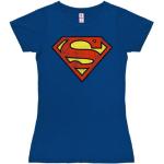Logoshirt Superman-Logo Camiseta, Azul (Azure Blue), S para Niñas
