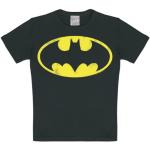 Camisetas negras de algodón de algodón infantiles Batman con logo LOGOSHIRT para niño 