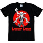 Logoshirt Comics - Vaquero - Lucky Luke - Daisy Town - Camiseta Hombre - Negro - Diseño Original con Licencia, Talla L