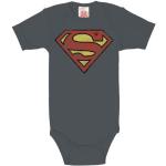 Mamelucos grises de algodón Superman con logo LOGOSHIRT 12 meses para bebé 