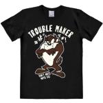 Logoshirt Looney Tunes - Taz - Trouble Maker Camiseta - Negro - Diseño Original con Licencia, Talla S