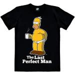 Camisetas negras de algodón de manga corta Los Simpsons Homer Simpson manga corta con cuello redondo LOGOSHIRT talla M para mujer 