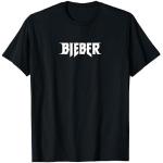 Camisetas negras de encaje con encaje  Justin Bieber con logo talla S para hombre 