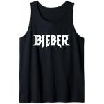 Camisetas negras de encaje con encaje  Justin Bieber sin mangas con logo talla S para hombre 