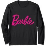 Camisetas negras de encaje de cuello redondo Barbie manga larga con cuello redondo con logo talla S para mujer 