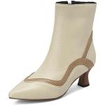 Botas blancas de goma de caña baja  con cremallera de punta puntiaguda vintage talla 39 para mujer 