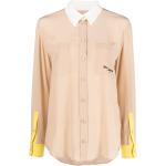 Camisas beige de seda de manga larga manga larga Burberry talla L para mujer 