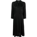 Vestidos negros de viscosa de manga larga rebajados manga larga con escote cruzado Armani Exchange talla XS para mujer 