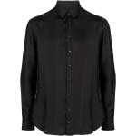 Camisas negras de seda de manga larga rebajadas manga larga Armani Giorgio Armani para hombre 