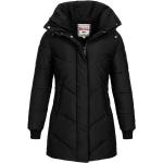 Abrigos negros de poliester de invierno rebajados con cuello alto con logo Lonsdale talla XL para mujer 