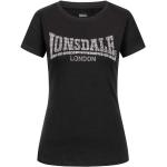 Camisetas deportivas negras de algodón con cuello redondo con logo Lonsdale talla M para mujer 