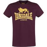 Camisetas deportivas burdeos de jersey manga corta con logo Lonsdale talla S para hombre 