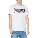 Camisetas blancas de poliester de manga corta rebajadas manga corta con logo Lonsdale talla L para hombre 