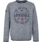 Jerséis grises de jersey de punto Reino Unido con cuello redondo de punto Lonsdale Borden talla S para hombre 