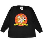 Looney Tunes Grupo carácter Niños de Manga Larga Camiseta Negro 116 | Personaje de Dibujos Animados clásico de Manga Larga Superior, Idea del Regalo de cumpleaños para los Muchachos