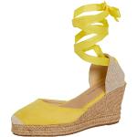 Sandalias amarillas de sintético de tiras con tacón de 5 a 7cm talla 40,5 para mujer 