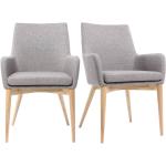 Conjuntos de 2 sillas grises de poliester rebajadas escandinavas Miliboo Shana 