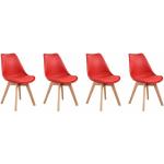 Conjuntos de 4 sillas rojas de plástico escandinavas 