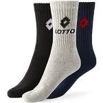Lotto, 12 pares calcetines de tenis para hombre/mujer en algodón suave y transpirable, certificados OEKO-TEX, colores surtidos, 39-42