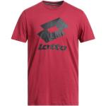 Camisetas burdeos de poliester de manga corta tallas grandes manga corta con cuello redondo con logo Lotto talla 3XL para hombre 