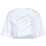 Camisetas blancas de algodón de manga corta manga corta con cuello redondo de punto Lotto talla XL para mujer 