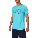 Camisetas turquesas de poliester de manga corta tallas grandes con logo Lotto talla XXL para hombre 