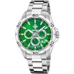Relojes verdes de acero inoxidable de pulsera Real Betis impermeables con multifunción con correa de acero Lotus para hombre 