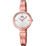 Relojes rosas de acero inoxidable de pulsera impermeables Cuarzo brazalete con correa de acero Lotus 5 Bar para mujer 