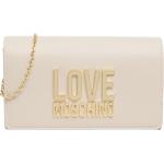 Billetera beige de poliuretano rebajadas con logo MOSCHINO Love Moschino para mujer 