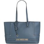 Bolsos de asas largas azules de poliuretano con logo MOSCHINO Love Moschino para mujer 