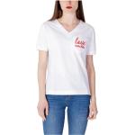 Camisetas blancas de algodón de algodón  rebajadas de verano informales con logo MOSCHINO Love Moschino talla S para mujer 