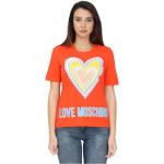 Camisetas naranja de manga corta rebajadas manga corta con logo MOSCHINO Love Moschino con lentejuelas talla L para mujer 