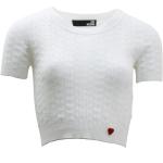 Camisetas blancas de algodón de manga corta manga corta MOSCHINO Love Moschino talla S para mujer 