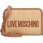Bolsos marrones de rafia de rafia MOSCHINO Love Moschino 