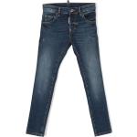 Jeans slim infantiles azules de algodón rebajados con logo Dsquared2 10 años 