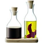 Liben Aceitera antigoteo para la cocina o de mesa para aceite o vinagre,  vidrio borosilicato y acero inoxidable, color negro, 1 unidad (300 ml)
