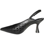 Luciano Barachini Zapatos de mujer RL122A. Zapatos abiertos en el talón en valiosa piel negra y con un tacón de 8 cm. Detalle elegante: el cierre con correa ajustable., Negro , 38 EU