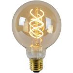 Lucide G95 - Lámpara de filamento - Ø 9,5 cm - LED Regul. - E27-1x5W 2200K - Ámbar