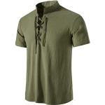 Camisas verdes de algodón de manga corta manga corta vintage talla XL para hombre 