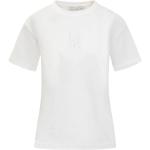Camisetas blancas de cuello redondo rebajadas con cuello redondo con pedrería talla L para mujer 