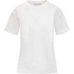 Camisetas blancas de cuello redondo rebajadas con cuello redondo con pedrería talla XS para mujer 