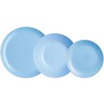 Vajillas azules de vidrio rebajadas Luminarc 19 cm de diámetro en pack de 18 piezas 