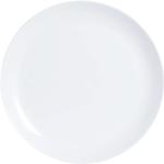 Platos llanos blancos de vidrio Luminarc 25 cm de diámetro 