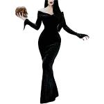 LVCBL Vestido de cóctel para mujer, sin hombros, largo, para Halloween, color negro, Negro , XL