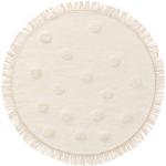 Alfombras redondas beige de lana rebajadas 120 cm de diámetro 