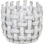 Macetero cesta de cerámica blanco de Ø 17x14 cm