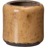 Macetero cilíndrico de cerámica marrón de Ø 18x17 cm
