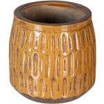 Macetero tribal de cerámica mostaza de Ø 17x17 cm