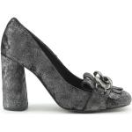 Zapatos negros de goma de tacón rebajados de otoño con tacón más de 9cm Made in Italia con flecos talla 39 para mujer 