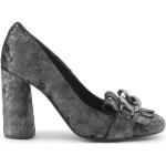 Zapatos negros de goma de tacón rebajados de otoño con tacón más de 9cm Made in Italia con flecos talla 38 para mujer 